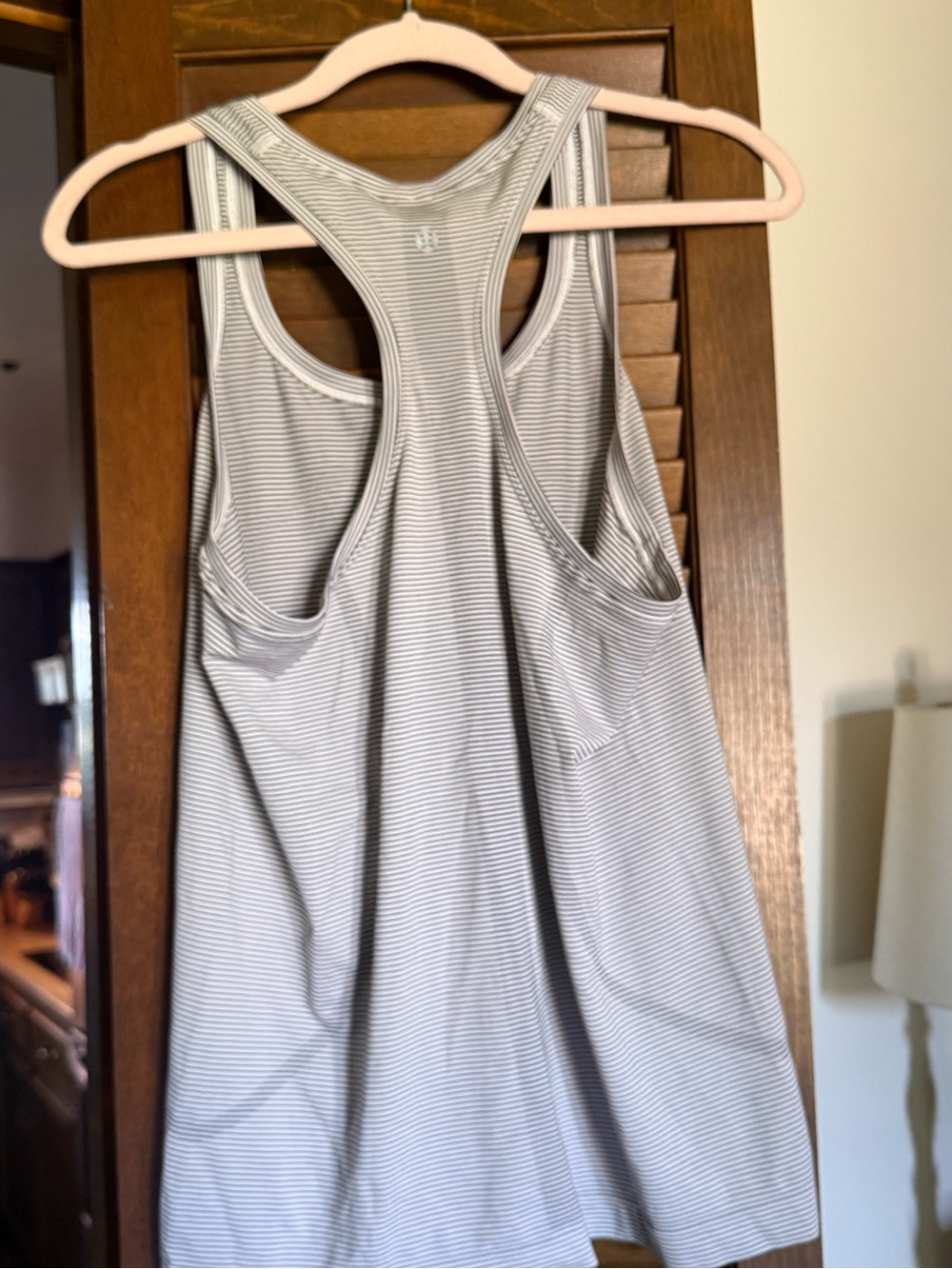 Lululemon Swiftly tank size 10 black and white stripe. Worn once. - Picture 3 of 4